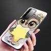 Cartoon Owl Cute Owls Phone Case For Samsung Galaxy S20 S21 FE S10 Lite Note 20 10 Lite S8 S9 S10E S10 Plus Ultra Black Cover