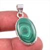 Natural Malachite Gemstone Handmade 925 Solid Sterling Silver Pendant 1.5'' r6W75