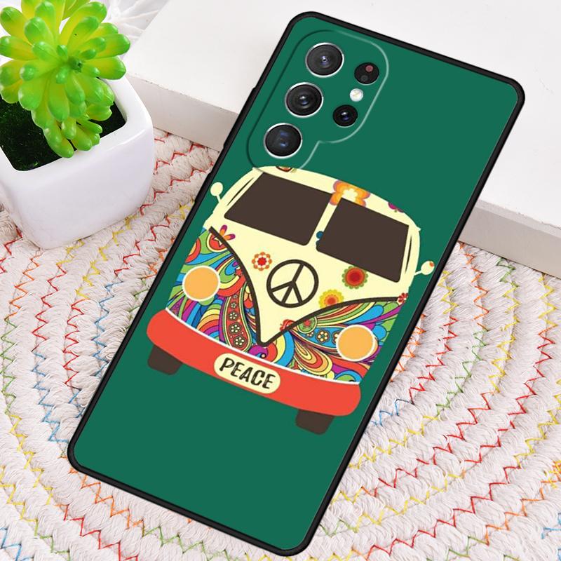 Хиппи Мирный Автобус Кот Силиконовый Чехол Для Телефона Для Samsung Galaxy note 10 pro S26 S25 S24 S23 S22 S21 Plus S25Ultra Capa Чехол