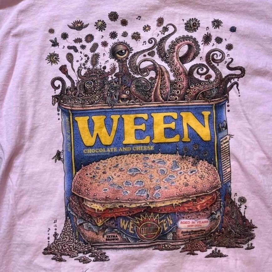 Ремейк группы Ween 90-х Светло-розовая Ретро Унисекс Футболка с коротким рукавом Мужские Женские Футболки Топ, S-4XL