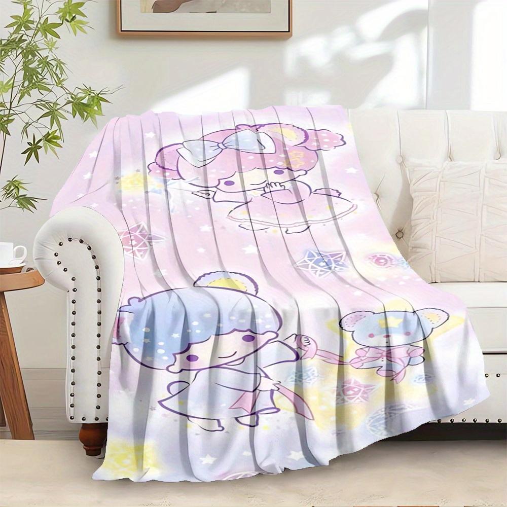 1pc Cute Cartoon Gemini Flannel Blanket - Seasonal Universal Cozy Washable Gift for All Ages, for All Families, Multiple Sizes Availablez010