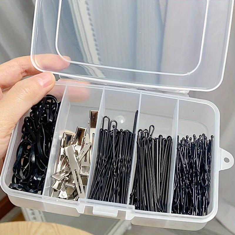 5/6 Compartment Storage Box Beauty Hair Tool Storage Small Box Rubber Band Card Hair Accessory Portable Divided Box with Buckle