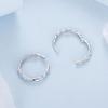 Silver earrings with wavy hoops, 925 silver clasps, size L