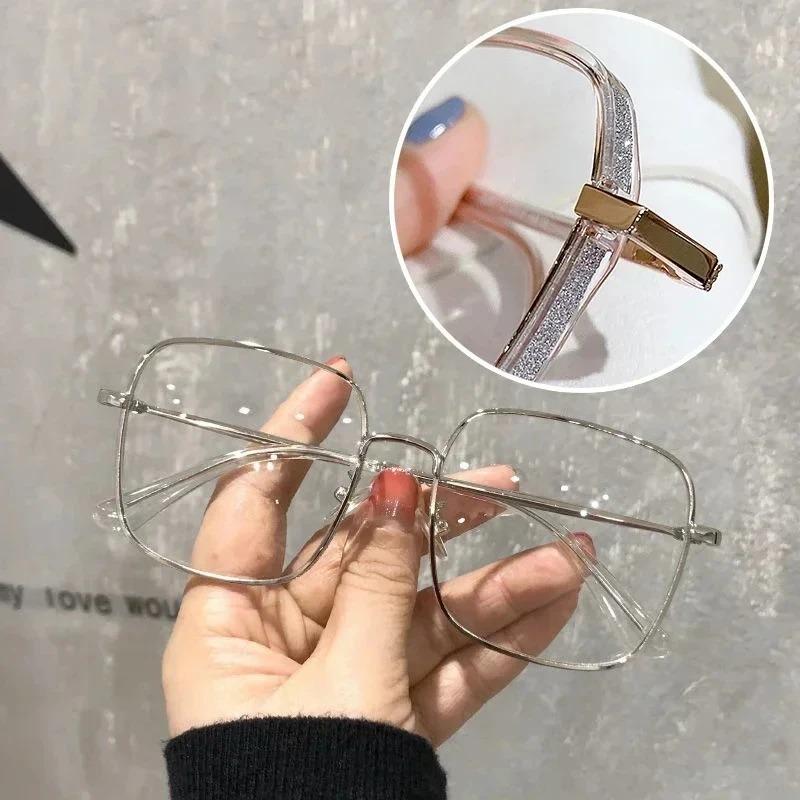 Luxury Anti Blue Light Glasses Men Women Diamond Studded Oversized Square Eyeglasses Computer Goggles Eyewear Glitter Frame