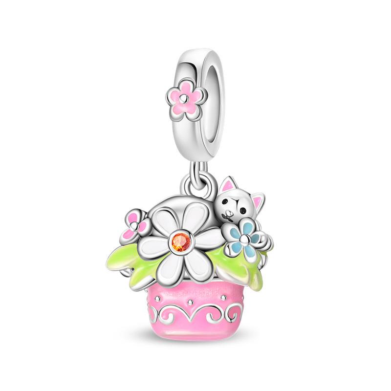 S925 Silver Capybara And Elephant Animal Shaped Beads DIY Craft Accessories Jewelry Making Kit