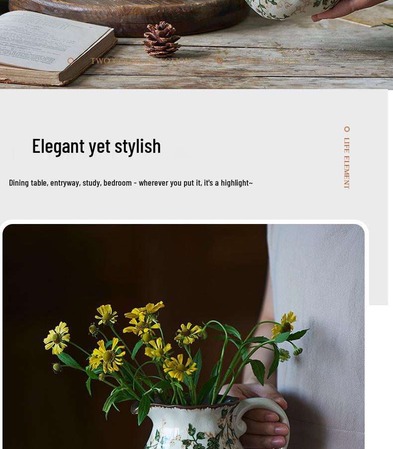 Американская Country Керамический Молочник-Ваза с Глазурью Кракелюр - Пасторальный Фэн-шуй Цветочная Композиция Ретро Декор