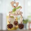 Colorful Hanging Parrot Bird Toy Training Biting Chewing Accessory Handmade Natural Wood Bird Swing Hanging Wind Chime for Parrot