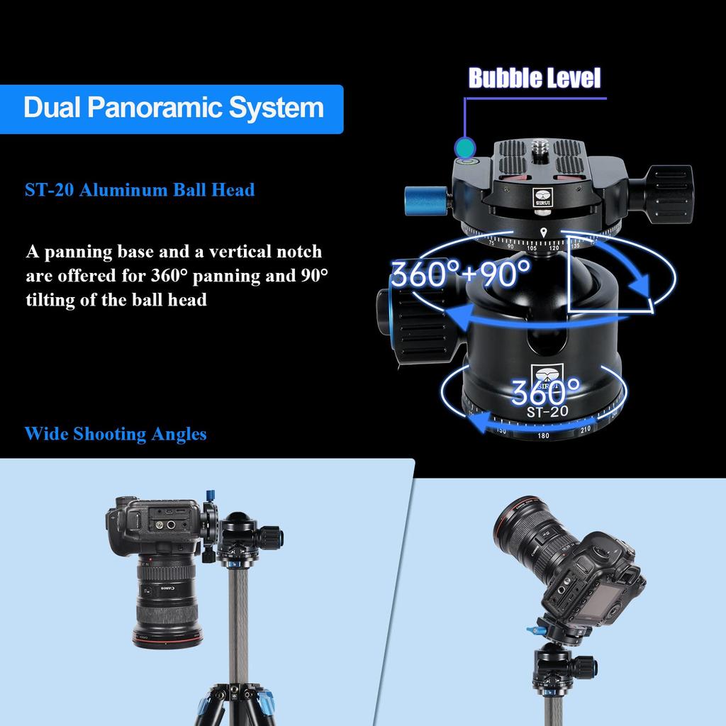 SIRUI Carbon Fiber Tripod ST-224+ST-20