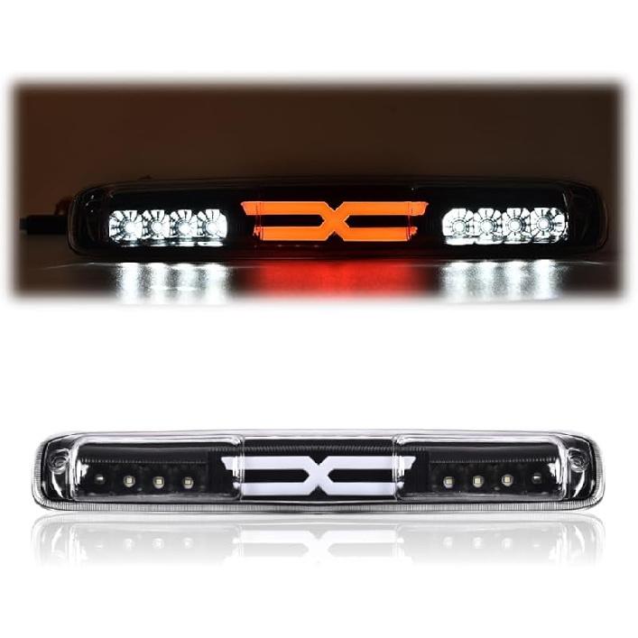 PIT66 3Rd Brake Light Compatible With 2004-2008 Ford F150 High Mount Center Rear Roof Third Cargo Light Parking Light Halogen Clear/Red Lens Tercera