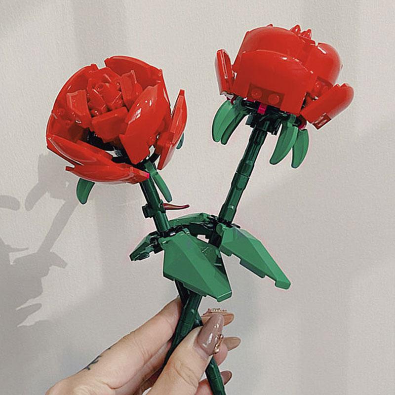 Строительные блоки «сделай сам», букет роз, подарки для девочек, предметы интерьера, сборка кирпичей для подруги и мамы, рождественский подарок