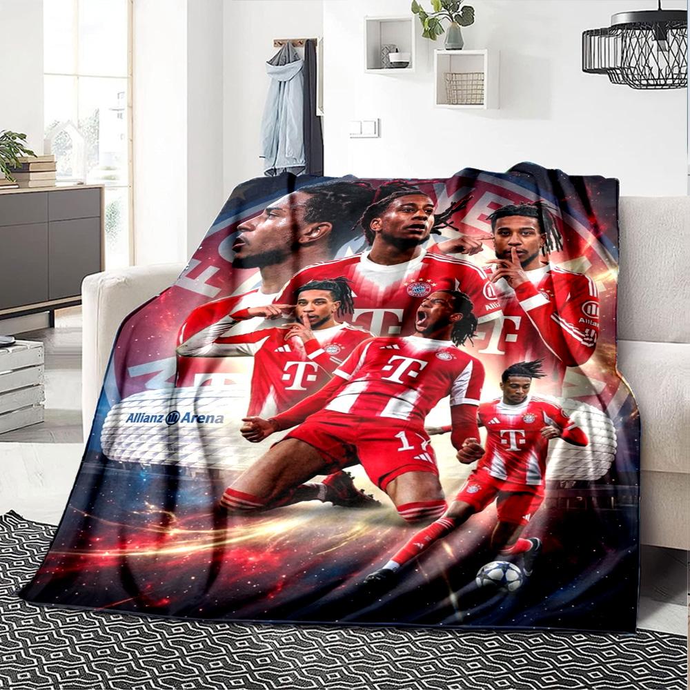 Michael Olise Bayern Munich Football Player Flannel Throw Blanket, Soft Warm Sofa Bed Cover, Soccer Fan Home Decor Gift for Fans