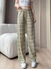 Plaid High-Waist Wide Leg Pants - Lightweight, Versatile, Plus Size, Women's Slimming Loose Fit, Spring/Summer Style.
