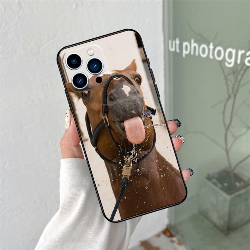 Смешной Человек-Лошадь Животное Силиконовый Мягкий Чехол Для iPhone 17 Air 11 14 15 16 Pro Max 13 12 Mini 16 Plus 16e Задняя Крышка