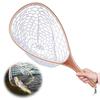 1Pc Fishing Tool Trout Catch Fishes Catching Wooden Handle Landing Net Release Net Saltwater Fly Fishing Rubber Mesh