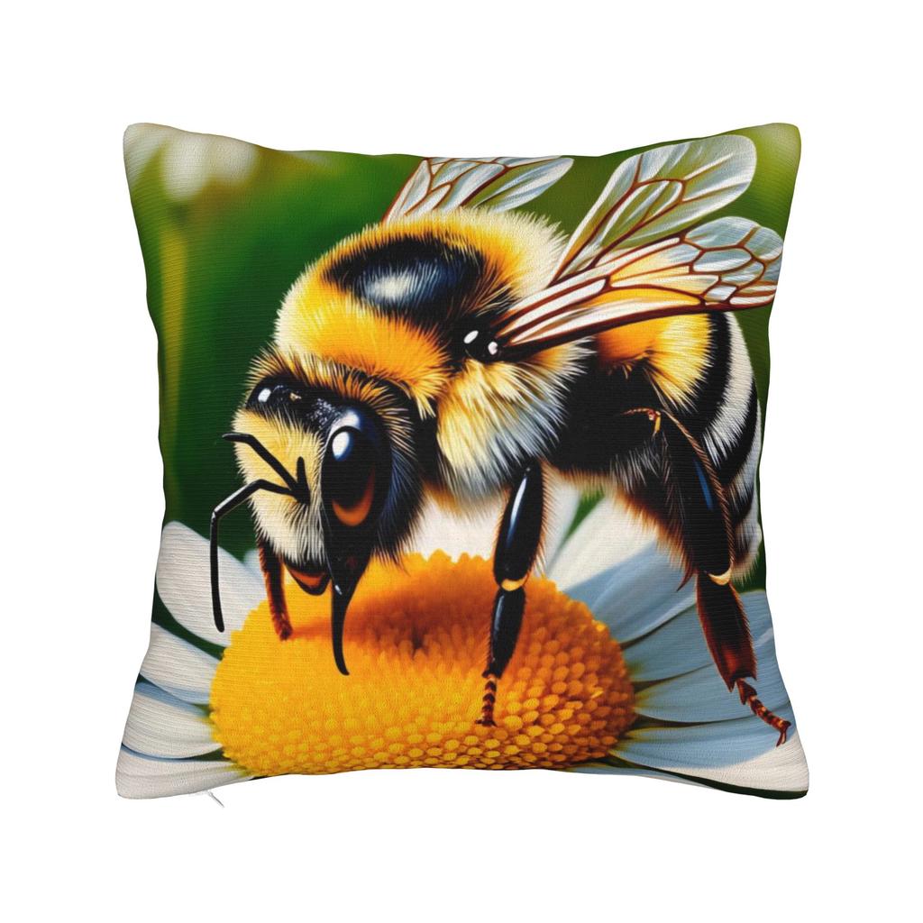 Pillow Case Bee And Flowers Soft Pillow Cover For Sofa Home Decor Morden Pillowcases