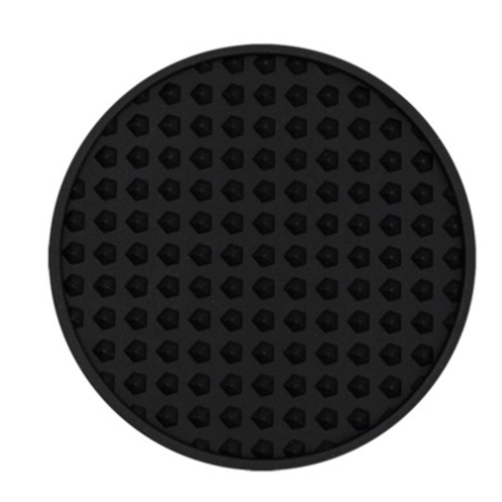 6 pcs Black Grey Drink Coaster 3.9x3.9 in Non Slip Coaster Heat Resistant Coaster Stone Table