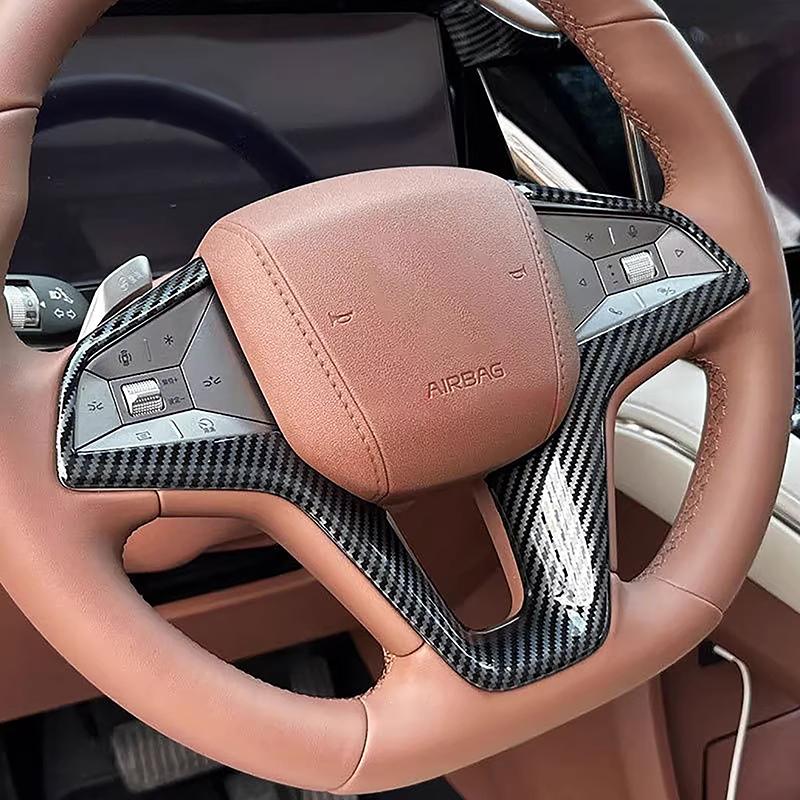 Car Styling Steering Wheel Frame Decoration Cover Trim For BYD Tang 2025 Carbon Fiber Color Interior Accessories
