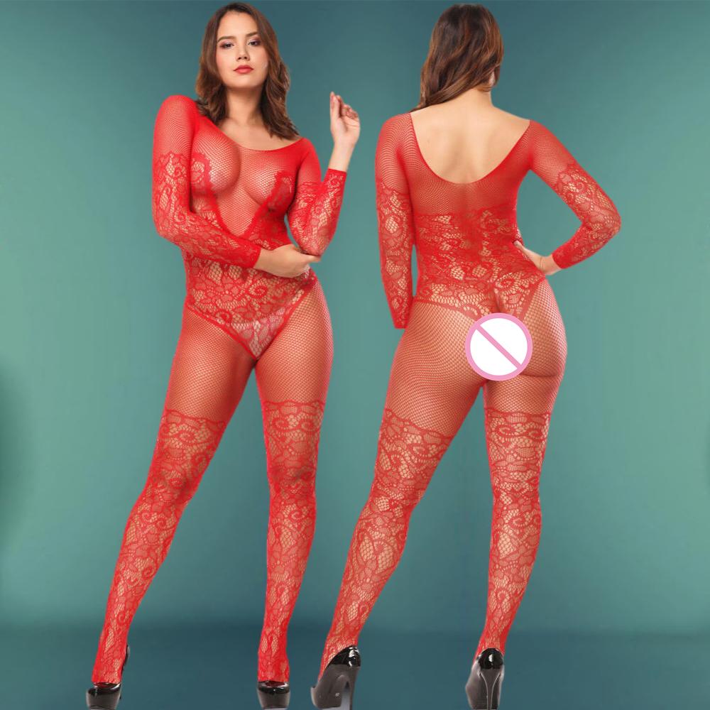 Сексуальный боди-чулок Боди-чулок Нижнее белье Боди Tight Сексуальный Прозрачный Женское интимное белье Чулки Черная сетка Боди-чулок Ночное белье