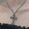 Темное готическое ожерелье с подвеской в виде креста для женщин, панк-рок, Y2K, длинная цепочка, нишевая модная бижутерия для красотки