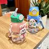 600ML Kawaii Summer Children's Water Cup Cartoon Fall-proof Straw Cup Boys and Cirls Go To School Baby Kettle Students Bottle