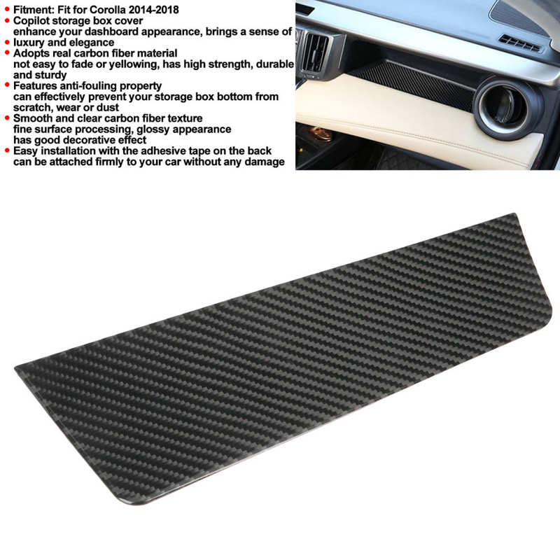 Ящик для хранения Copilot, наклейка на панель приборной панели, крышка из углеродного волокна, подходит для Corolla 2014 2015 2016 2017 2018 автомобиля