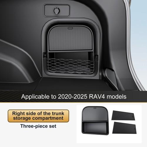 Для Toyota RAV4 2020-2025 Правая сторона Ящик для хранения ABS Черный Органайзер-лоток с мягкой подкладкой Аксессуары для интерьера автомобиля Защита