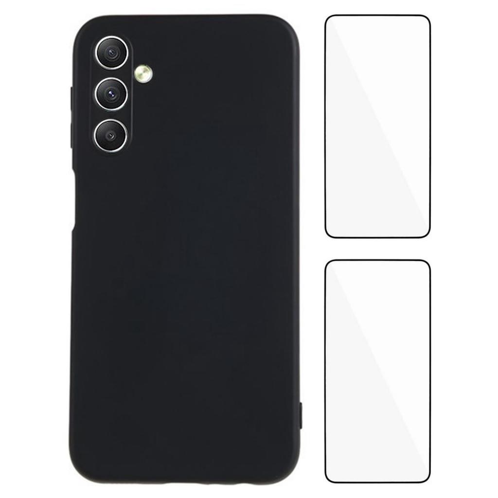 WANLONFENG RB3 Series For Samsung Galaxy A54 5G Case with 2Pcs Screen Film Precise Lens Hole Soft TPU Phone Back Cover