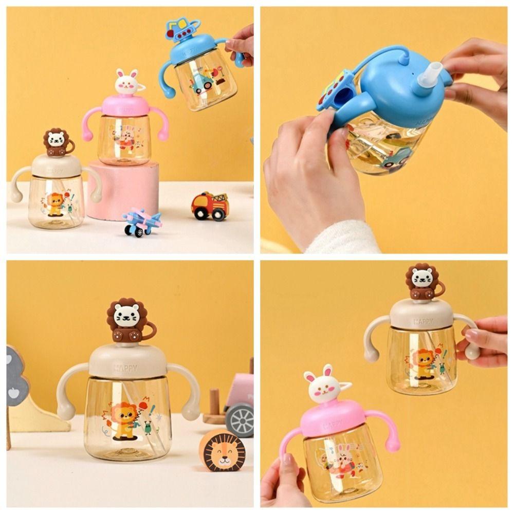 with Straw Baby Drinking Cup Cartoon Toddler Milk Cup Portable Baby Feeding Bottle Baby