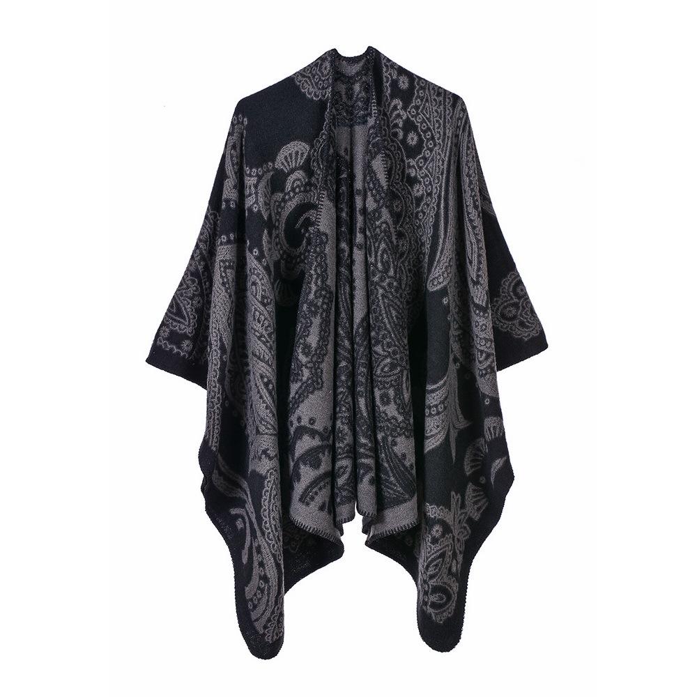 Ponchos Coat Cashmere Scarves Women Winter Warm Shawls And Wraps Pashmina Thick Capes Blanket Femme Scarf