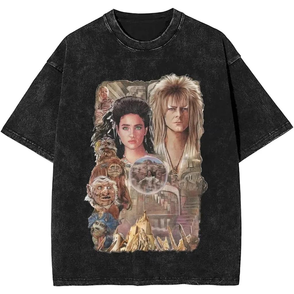 From The s Vintage Washed Graphic Print T Shirt Davids Bowied Vintage Cotton TShirts O Neck Leisure Tees Oversized Clothes