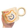 Кружка Медведь Девушка с Высококачественной Керамической Чашкой с Ложкой Офисная Милая Чашка для Кофе, Молока, Завтрака