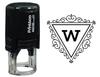 Printtoo W Alphabet Swirl Border Triangle Monogram Initial Self Inking Rubber Stamp Office