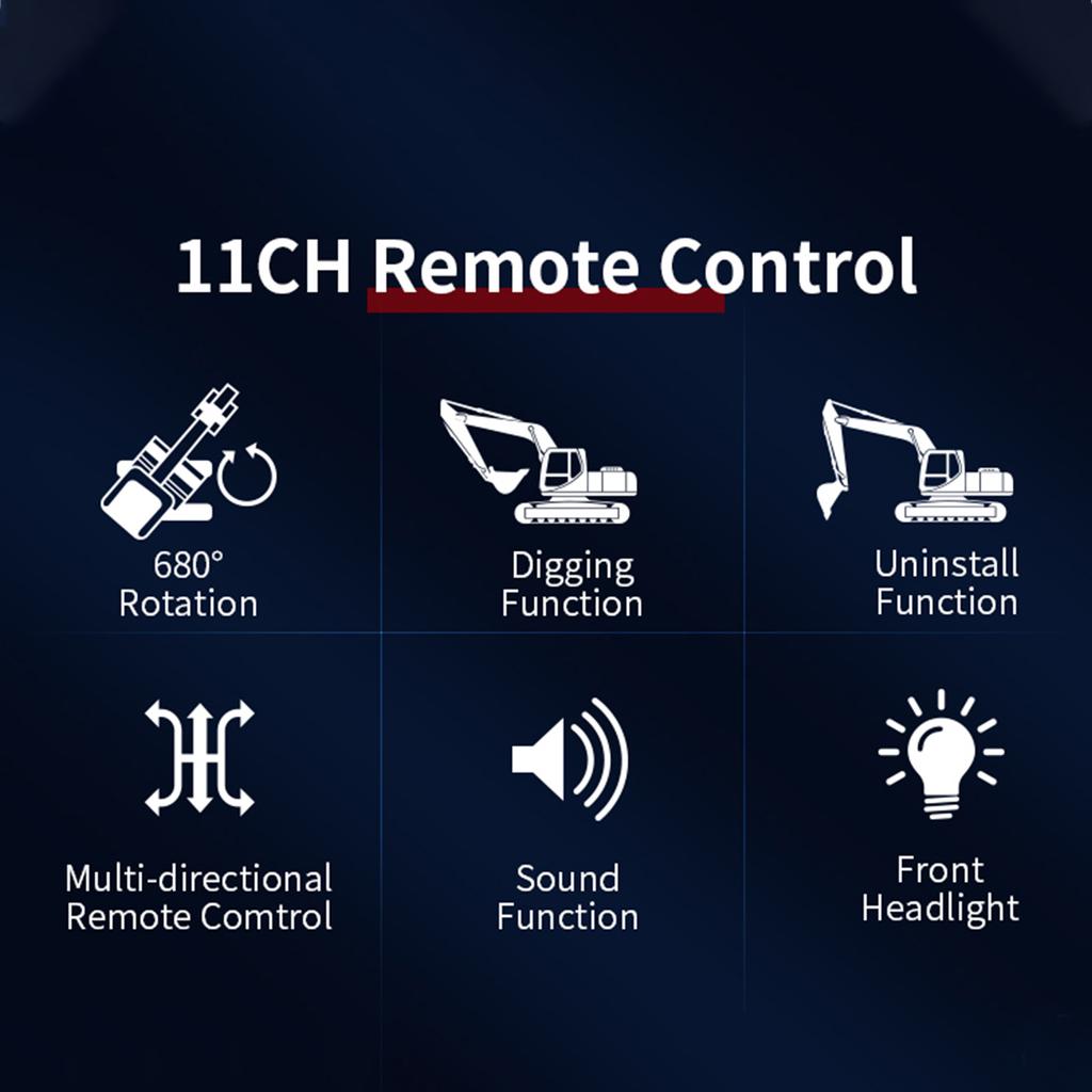 RC экскаватор 1/20 2.4GHz 11CH RC строительный грузовик инженерные машины развивающие игрушки для детей со светомузыкой