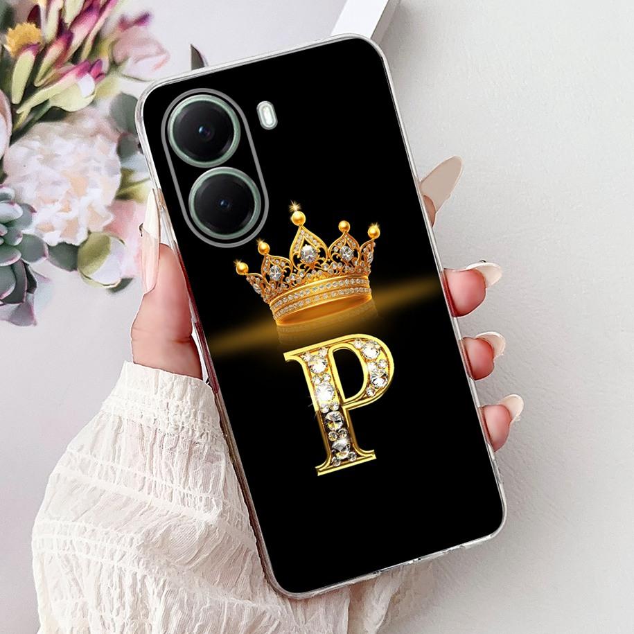 Чехол для Xiaomi Poco X7 Pro 2025 Милая Корона Буквы Мягкий Прозрачный Силикон Задняя Крышка Телефона Для Xiaomi Poco X7 X 7 X7Pro Capa