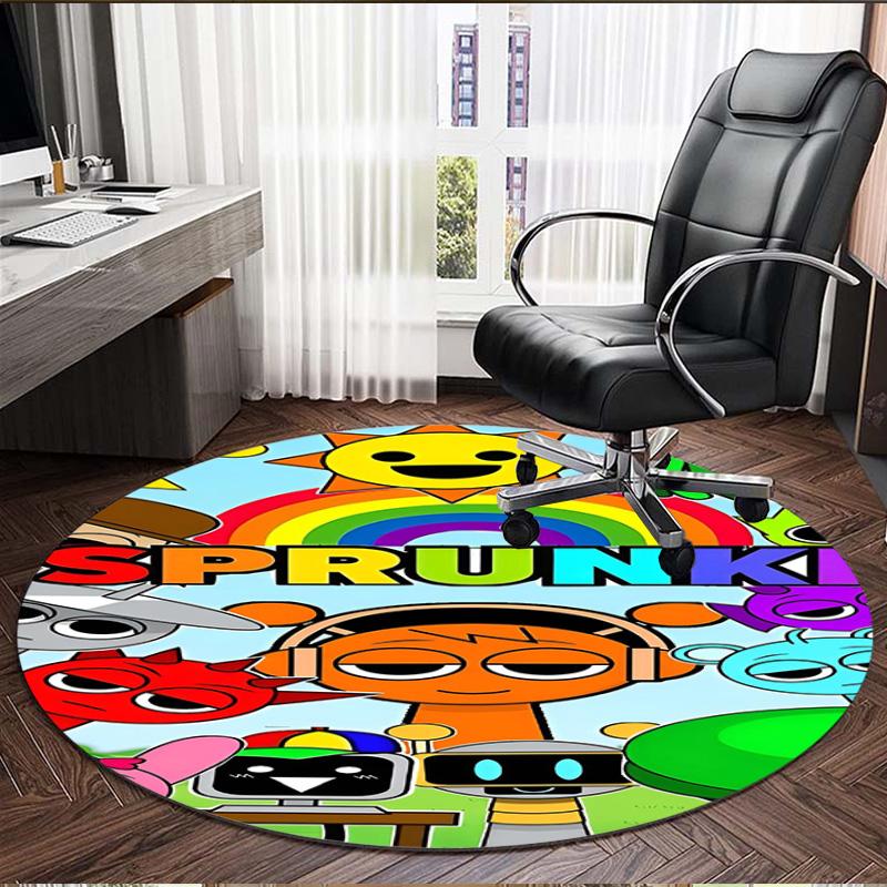 Sprunki Game Print Round Rug, Washable Floor Carpet, For Entryway Dorm Laundry Room Office Study, Home Decor Birthday Christmas Gift