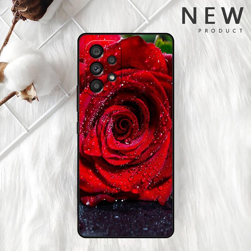 Ярко-красные розы Чехол для Samsung Galaxy A54 A52 A14 5G A53 A12 A13 A71 A23 A34 A33 A21s Чехол для телефона