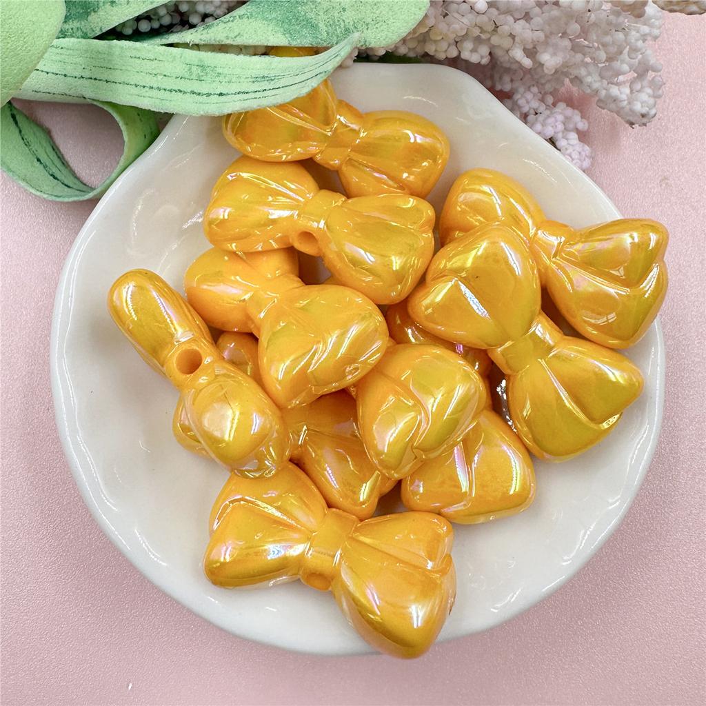 Necklace Big Bow Beads Dazzle Key Chain Making 10pcs for Bracelet 15.8*28.8mm Acrylic Beading Material Fashion Pendant Accessories