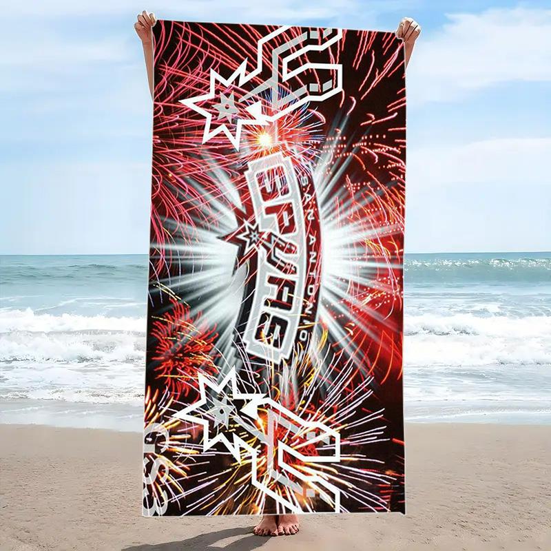 San Antonio Spurs Logo Print Beach Towel, Large Soft Quick Dry Towel for Beach Camping Swimming