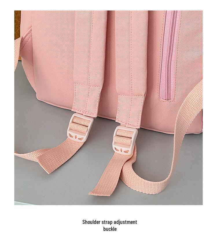 Japanese Anime Style Cute Girl Lightweight Backpack with Large Capacity and High-Value Brooch for Elementary Students