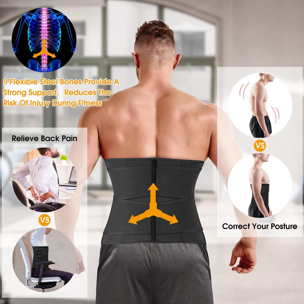 Men Waist Trainer Trimmer Corset for Weight Loss Tummy Control Body Shaper Compression  Sweat Belt Slimming Fajas