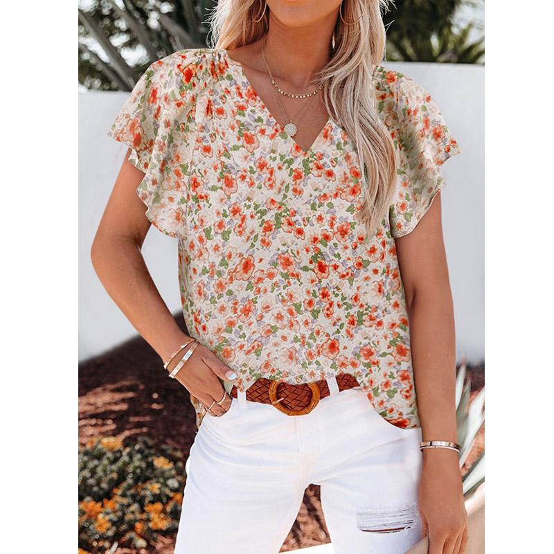 Свободная футболка женская футболка с цветочным принтом модная уличная футболка женская одежда короткий рукав