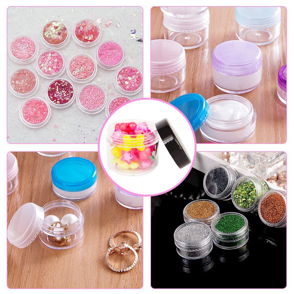 Wopanxye Кремовый контейнер 10 г Контейнер для крема Косметика Сменный контейнер Маленький круглый футляр для блеска для губ с черной крышкой Коробка для хранения небольших предметов Портативная