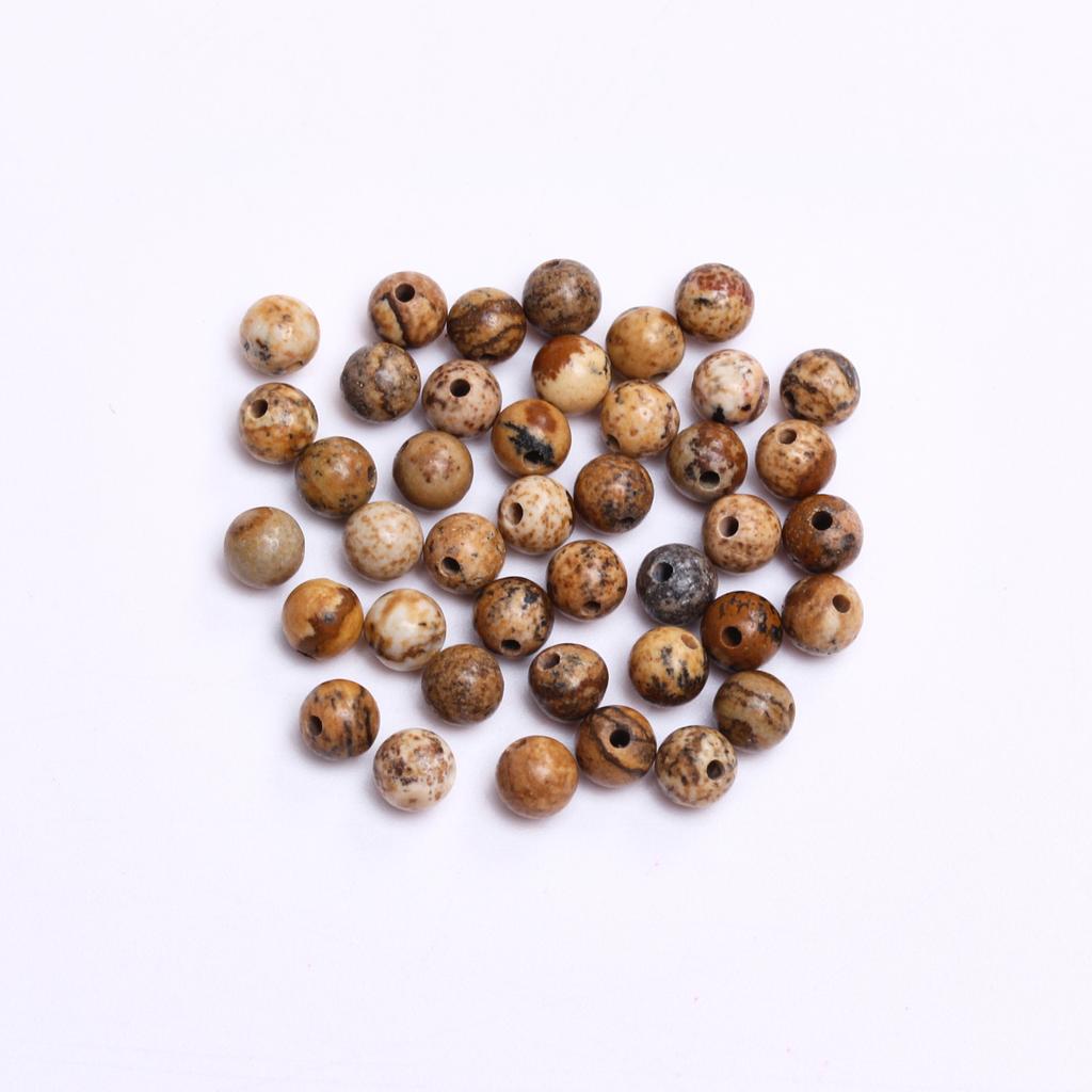 40-15 шт. 4-12 мм изображение яшмы натуральный круглый камень бусины DIY ожерелья аксессуары для изготовления ювелирных изделий