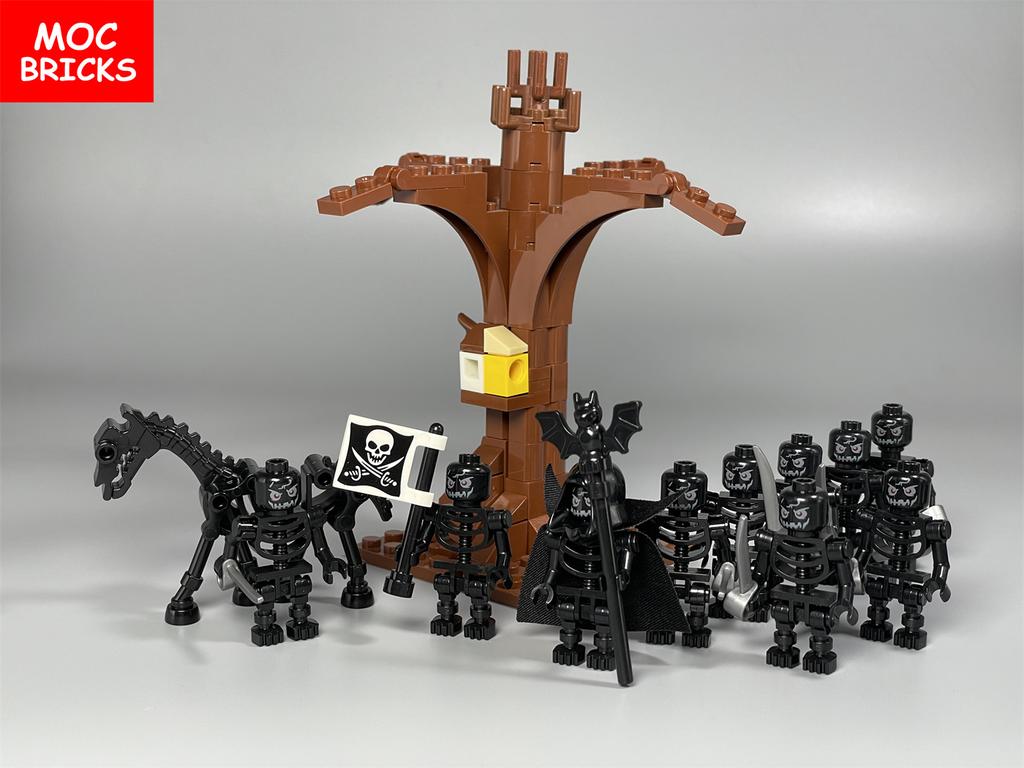MOC Кубики DIY Темный Вестник Группа Магов Череп Скелет Лошадь Фестралы Аксессуары Собранные Строительные Блоки Игрушка для Детей Мальчиков