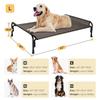 Veehoo Dog Outdoor Raised Dog Cot для большой охлаждающей кемпинговой кровати для домашних животных с наклонным подголовником для использования в помещении и на открытом воздухе, моющаяся и дополнительная серая кровать/кровать для собак,