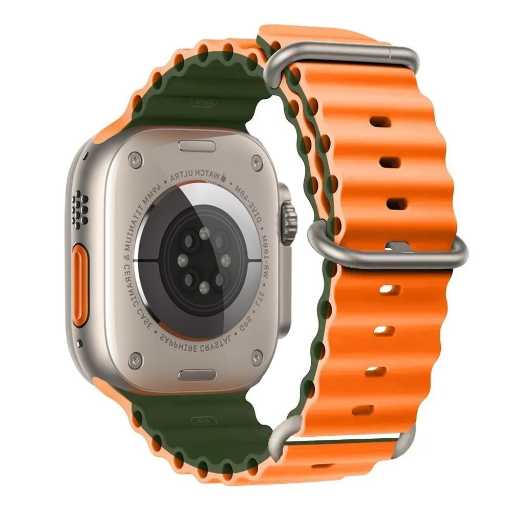 Ocean Strap for apple watch Band 49mm 44mm 40mm 45mm 41mm 46mm silicone bracelet correa iWatch series 7 6 5 3 se 8 9 10 ultra 2