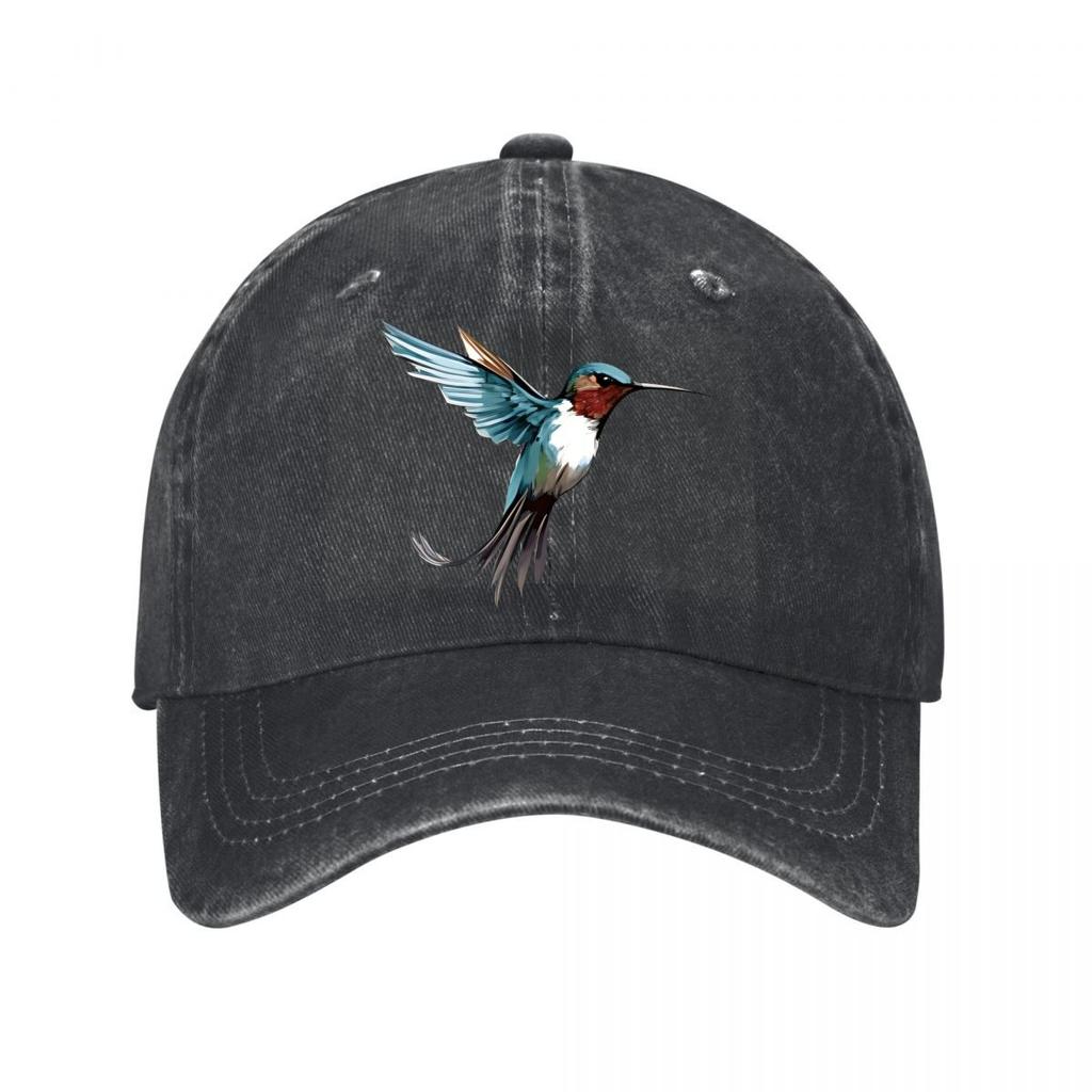 Hummingbird Graphic Cap New Vintage Washed Cotton Baseball Cap Parent Kids Sun Hats