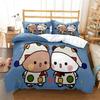 Cartoon Cute Bear Microfibre Bedding Sets,Children'sBirthday Gift with Zip Room Decor Teenagers Adult 3-Piece  Duvet Cover