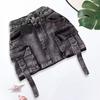 Yousheng Women Mini Skirt A-Line High Waist Solid Color Design Short Skirt with Liner Retro Gothic Style Skirt Daily Wear