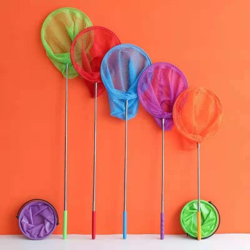 Children'S Outdoor Entertainment Toy 3Pcs Multi Stainless Steel Telescopic Fishing Net Insect Net Fishing Pocket Beach Fun Toy